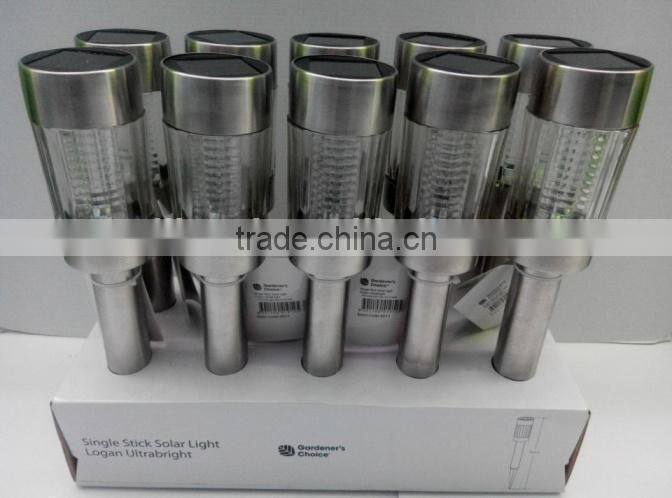 white led Stainless Steel Tube Solar Light garden outdoor