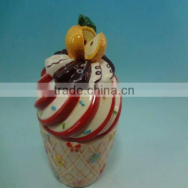 COLORFUL CERAMIC CONE ICE CREAM BOWL