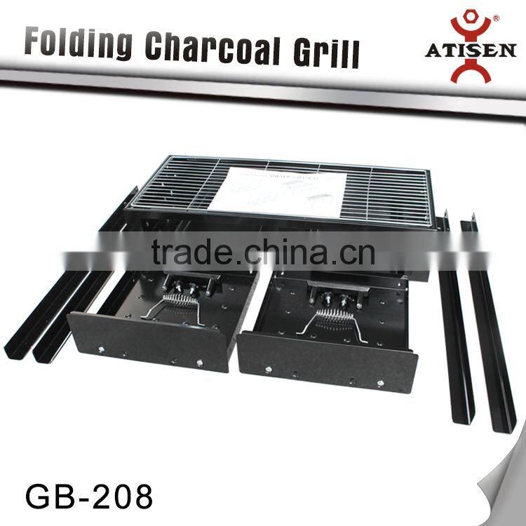 PORTABLE CHARCOAL BBQ FOLDING BARBECUE TRAVEL PICNIC OUTDOOR CAMPING GRILL