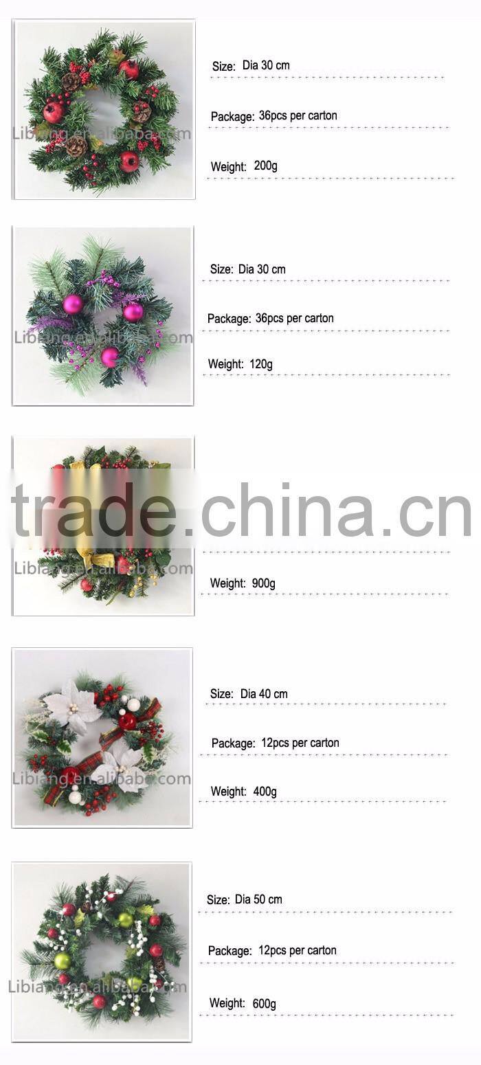 Multicategory and colorful round Pinecone Christmas flower Wreath for Door