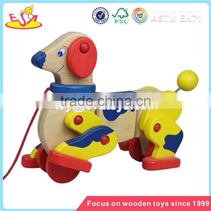 Wholesale educational wooden pull car toy new product baby wooden pull car toy W05B054