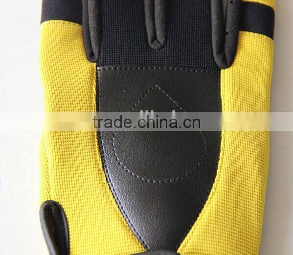 Leather Heavy Machine Operation Work Glove Slip resistant Prevent wear gloves