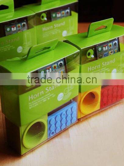 Rubik's cube silicone football speaker for i phone Silicone mobile phone holder horn stand