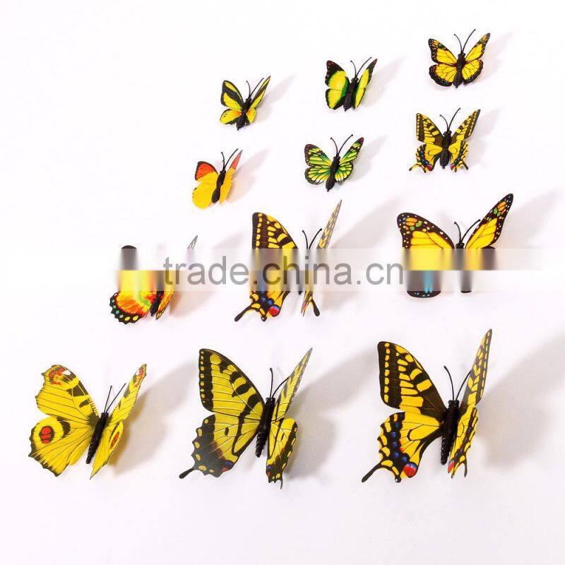 3D Butterfly Multicolor Butterflies Wall Quote Stickers Shopping Window Home Wall Decoration Fridge Magnet