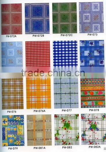 2016 Designed Printed PVC table cover cloth with falannel back