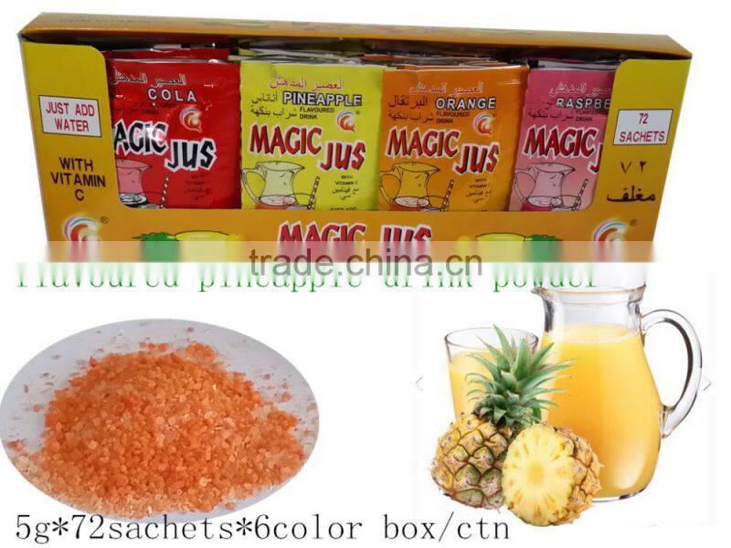 Pineapple flavoured juice powder for juice making