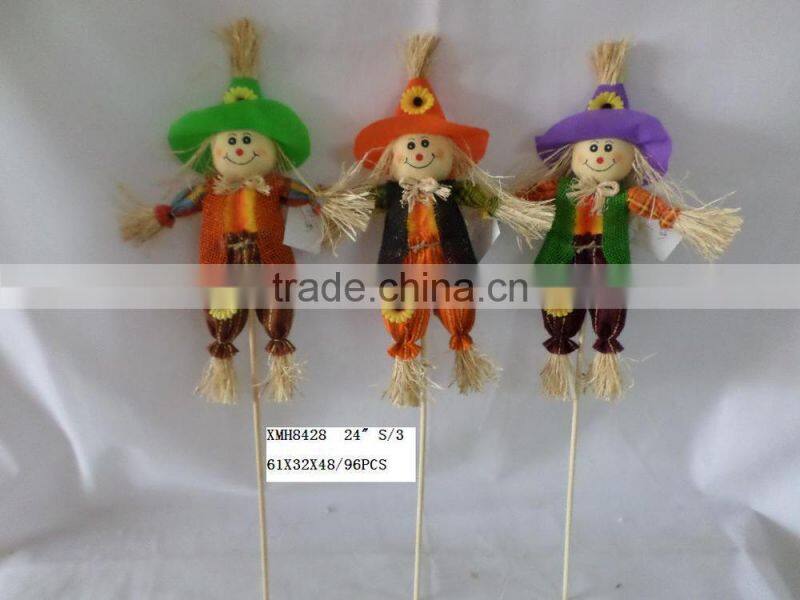 cute scarecrow with stick gift for hollewen