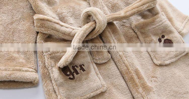 Baby kids Children Animal Hooded Plush/Coral Fleece bathrobe,Cute Animal Head Hooded Print Bathrobe