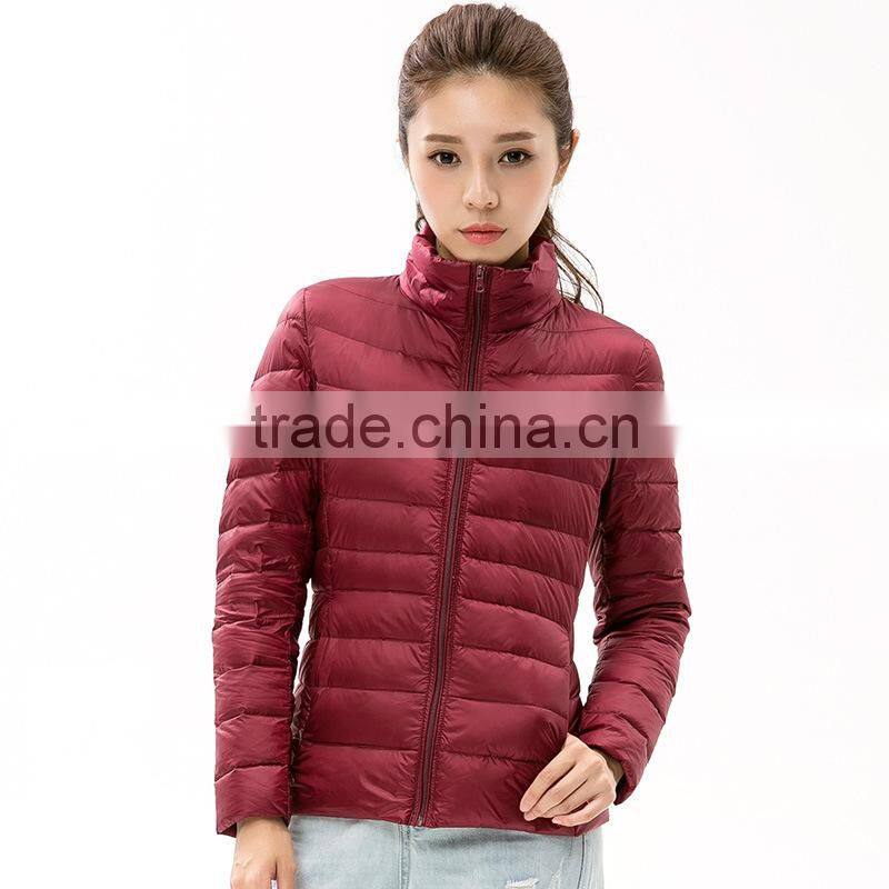 Wholesale woman ultra light down jacket winter feather weight ladies down jacket