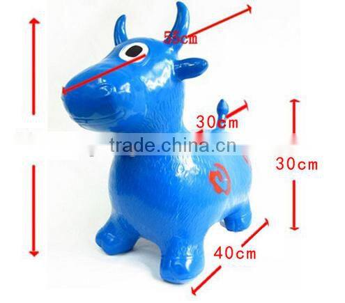 2016 SHUOYANG pvc milk cow jumping toy hopper jumping bouncy animal for sale