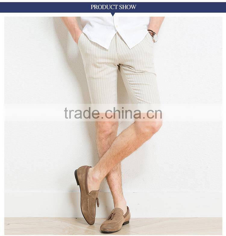 The summer men's casual short pants slim stripe thin youth five pants all-match tide shorts customized order