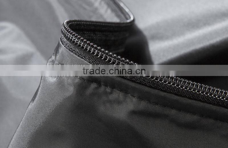 Manufacturer From Jiangxi Men's Waterproof Jacket Black Color Open Fly with Zipper 100% Polyester AC Coated With 1x1 Rib