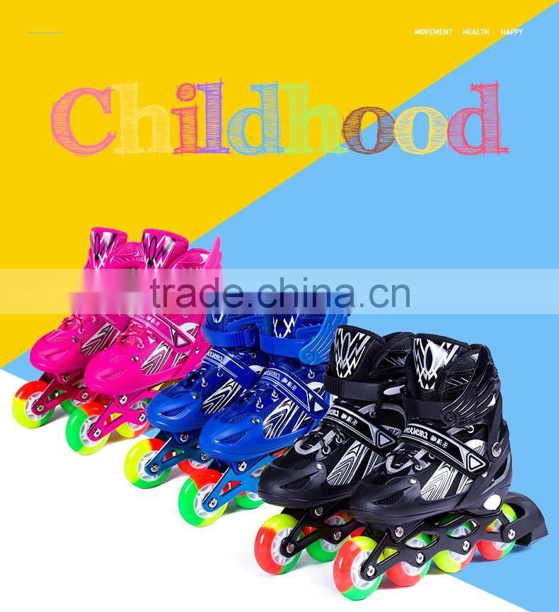 2017 adjustable skate flashing kids roller shoes wholesale