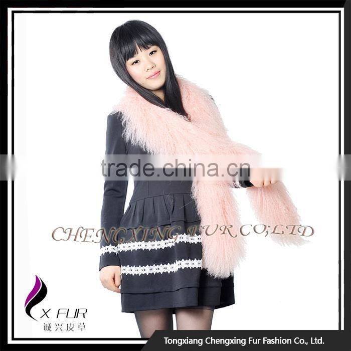 CX-S-108A China Wholesale Fashion Shawl Mongolian Lamb Fur Scarf