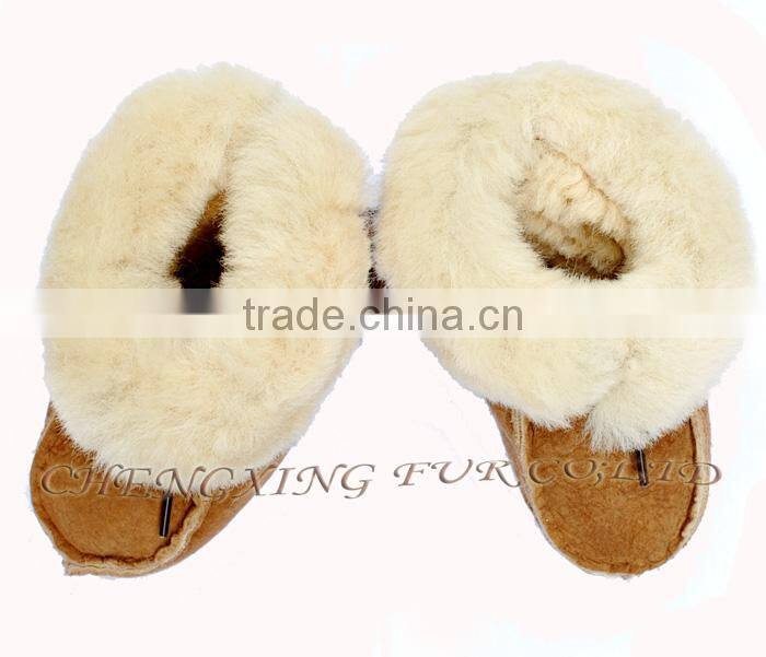 CX-SHOES-05A Fashion Real Sheep Skin Fur Funny Baby Shoes