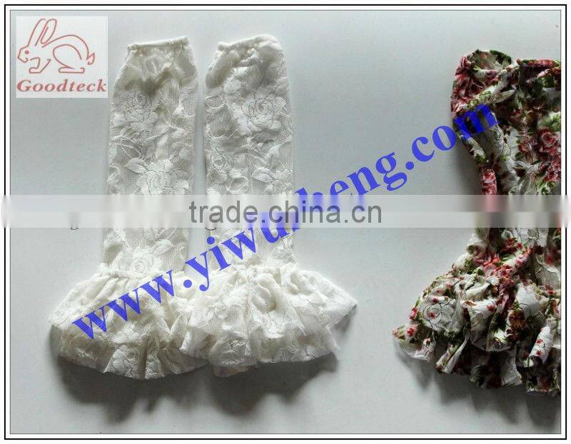 white rose pattern lace leg warmer girl's fashion baby lace ruffle leg warmers