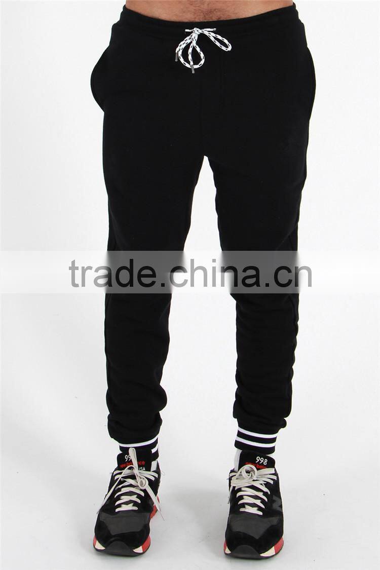 Cheap mens plain jogger fashion black jogger pants casual loose pants