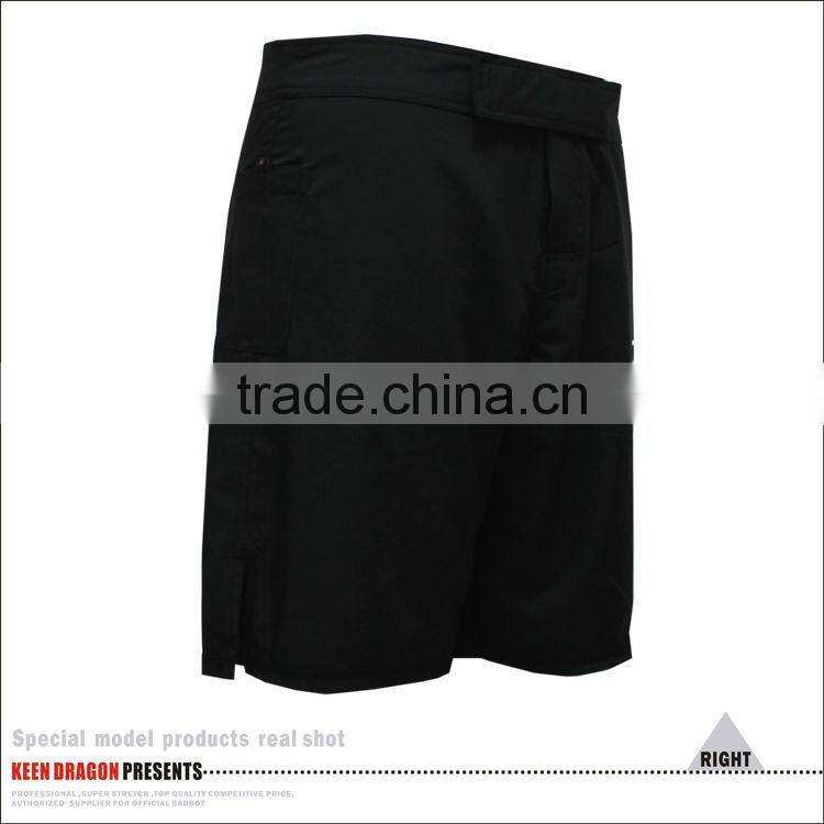 OEM mma training clothing four way stretch black blank crossfit shorts