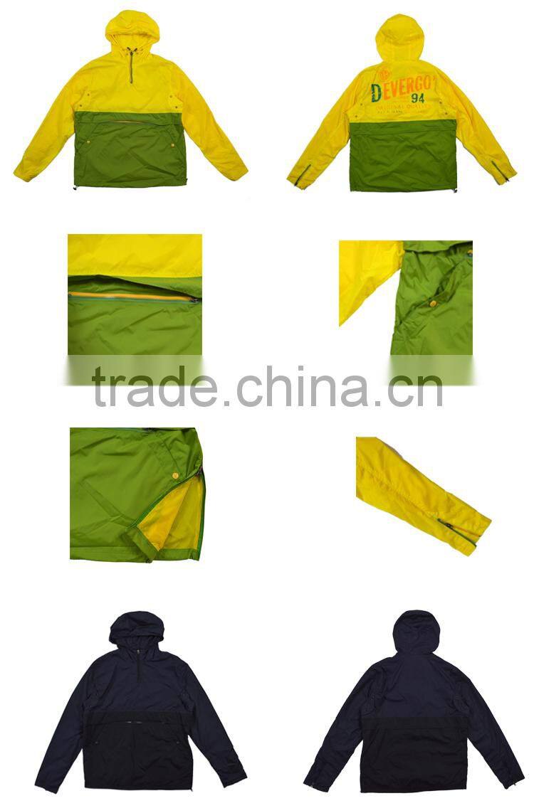 Mens Lightweight 100% Nylon Windbreaker Pullover Jacket Custom Made
