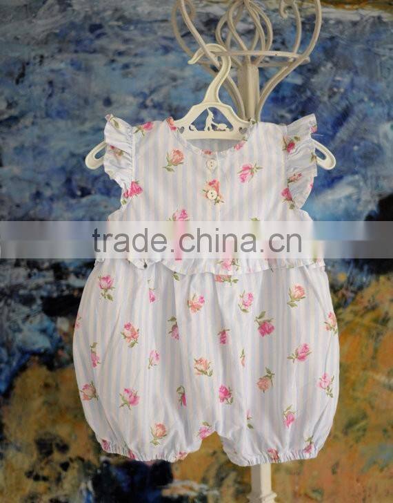 Latest designed ruffle vintage floral beautiful baby romper
