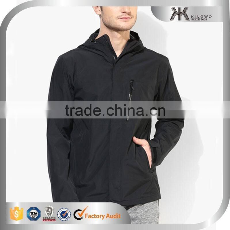 Mens Woven/Knitted Training Jacket Full Zip Tracksuit Plain Black Jacket