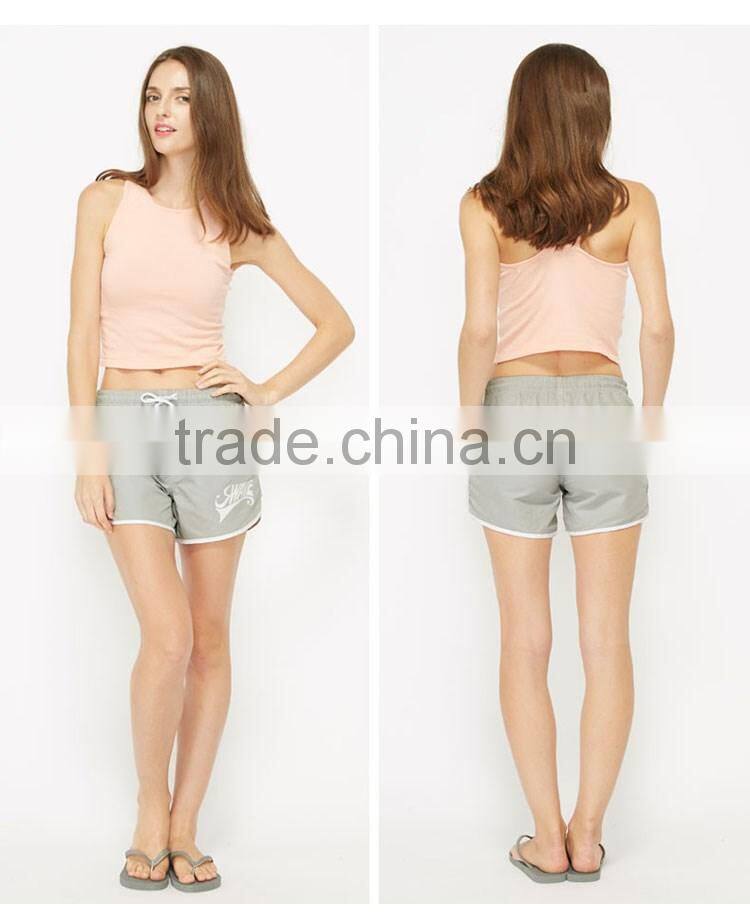 Solid Color Women Board Short Ready Made Muli- Fuction Girl Sport Wear