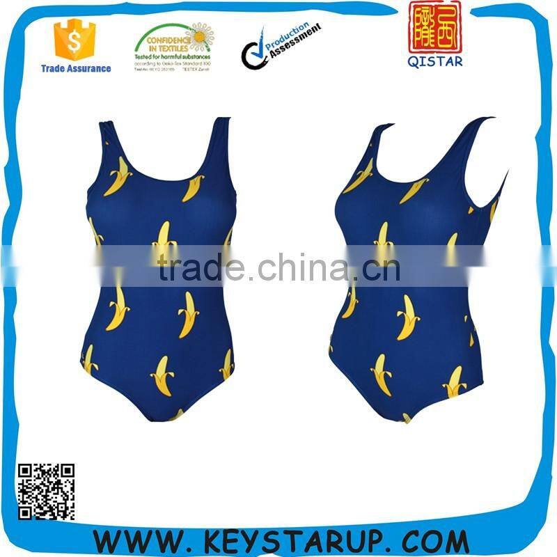 Wholesale One Piece Plain Black Women Swimwear
