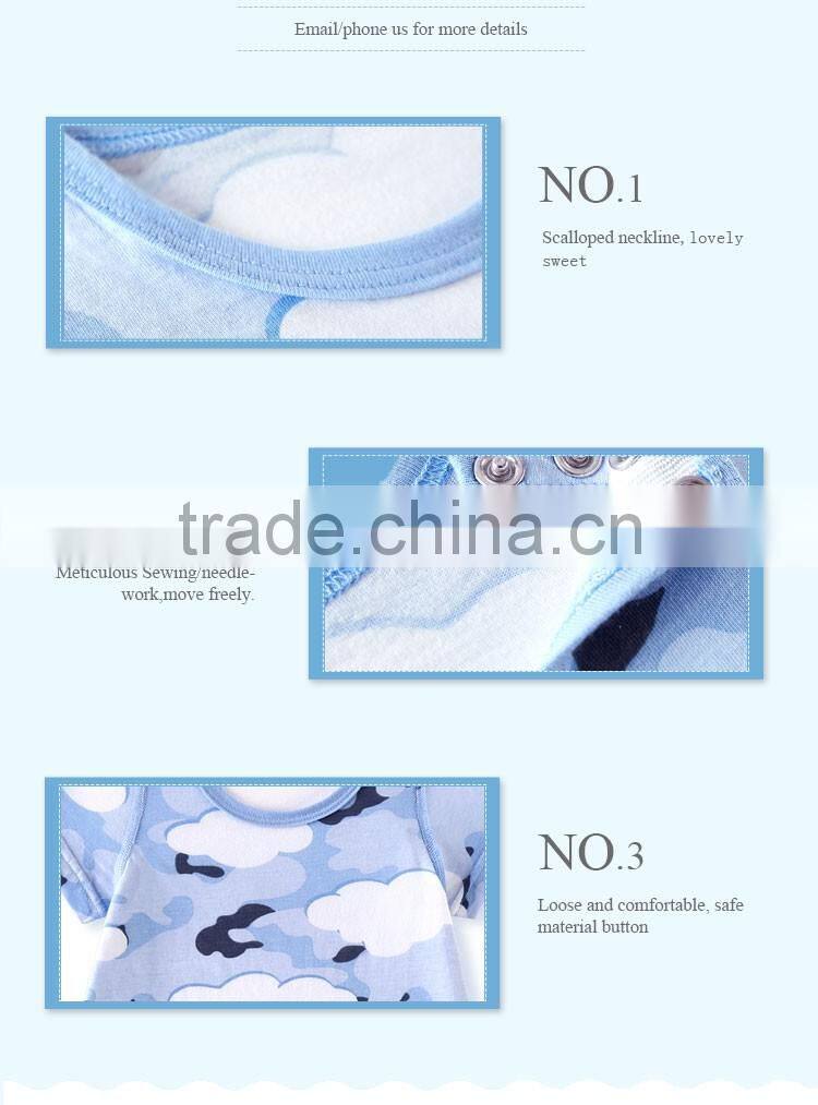 Custom high quality baby clothes cotton clouds pattern baby romper wholesale