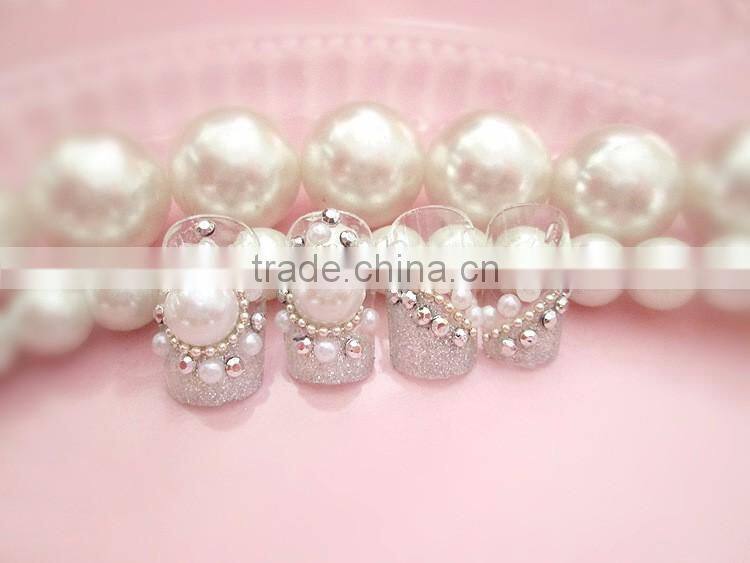 Fashionable Designed Finished Pearl Manicure Nail Tips
