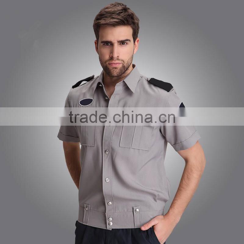 Juqian 2016 factory Cheap black Security Shirt Uniform,Customize short Sleeve Security Guard Uniform Shirts