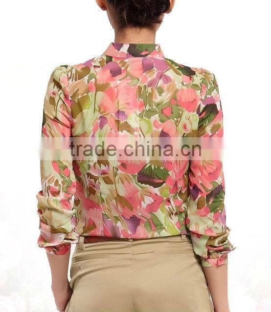 cuff design chiffon blouse