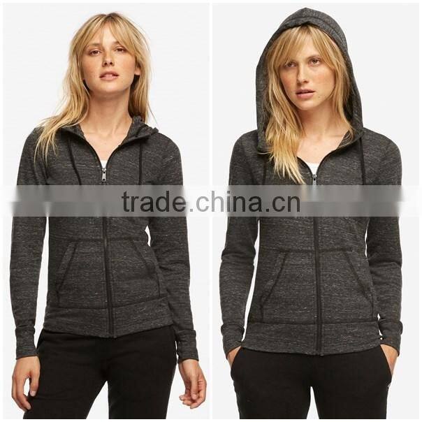 Custom high quality fashion new wholesale hoodies zip up for women