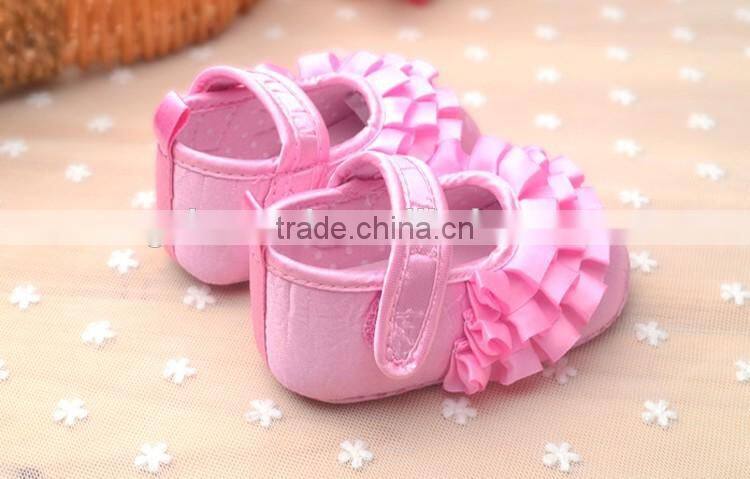 Princess series ribbon flower baby girl's shoes