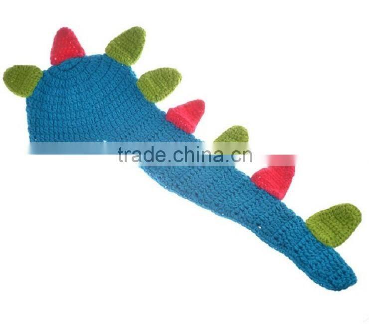 Kalevel Cute Cartoon Dinosaur Style Infant Newborn Baby Girl Boy Crochet Beanie Hat Clothes Baby Photograph Props