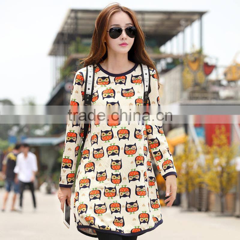 2015 new fashion autumn maternity dress, long sleeve dress, thick cotton dress