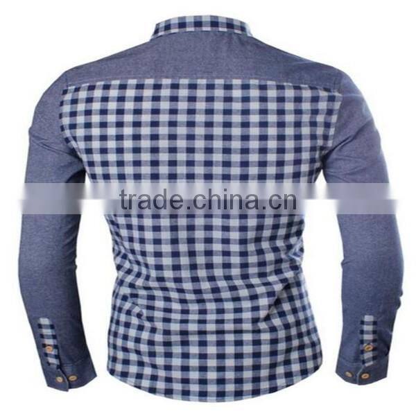 2016 new wholesale checked shirt custom mens casual dress shirts