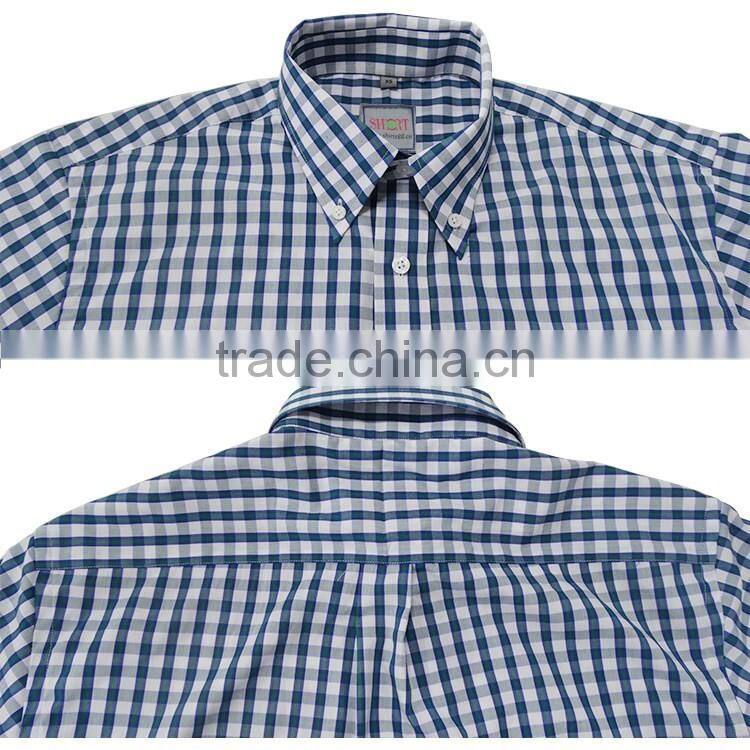 Pure cotton plaid t shirts for men fancy t shirt wide neck men