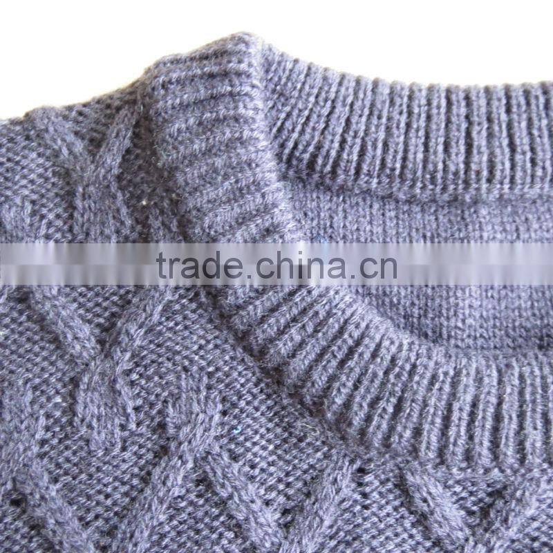 The ocean blue round neck jacquard design pullover casual men knitted sweater men