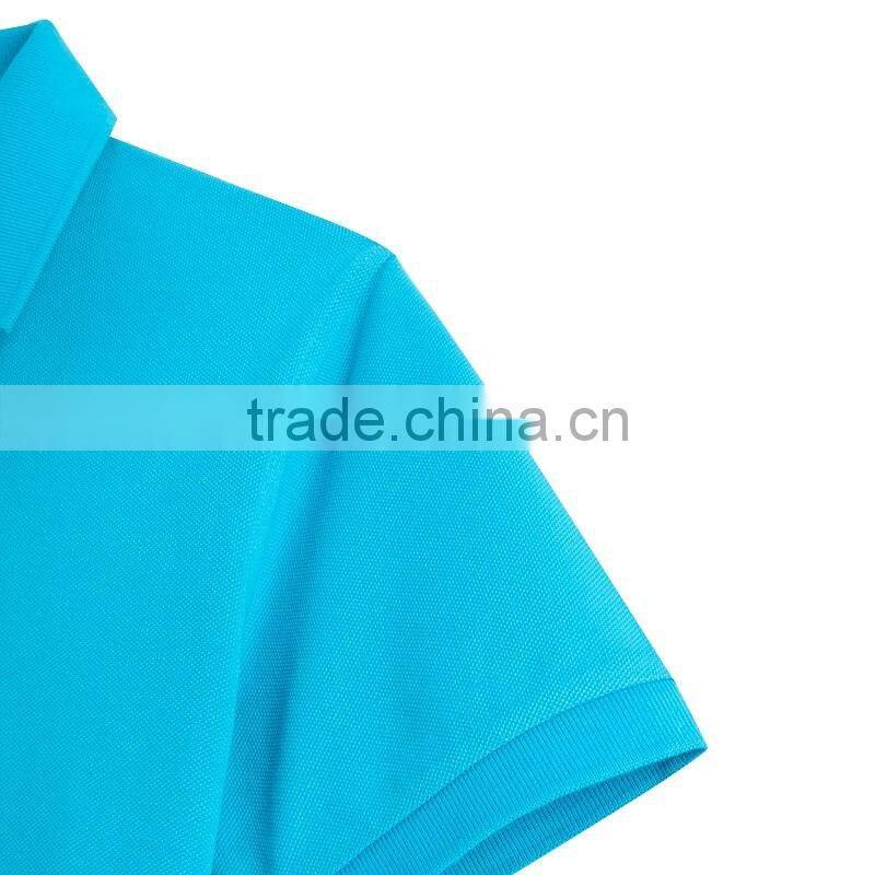 royal blue workwear polo neck shirt in pique cotton