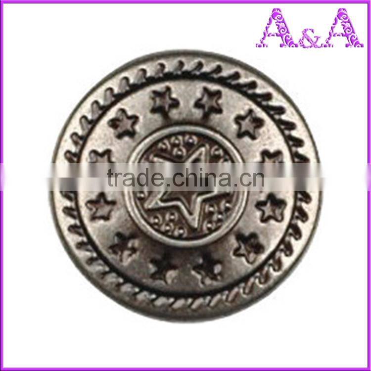 New style silver nickel free jeans button custom design nickel color buttons for jeans washable and hand press