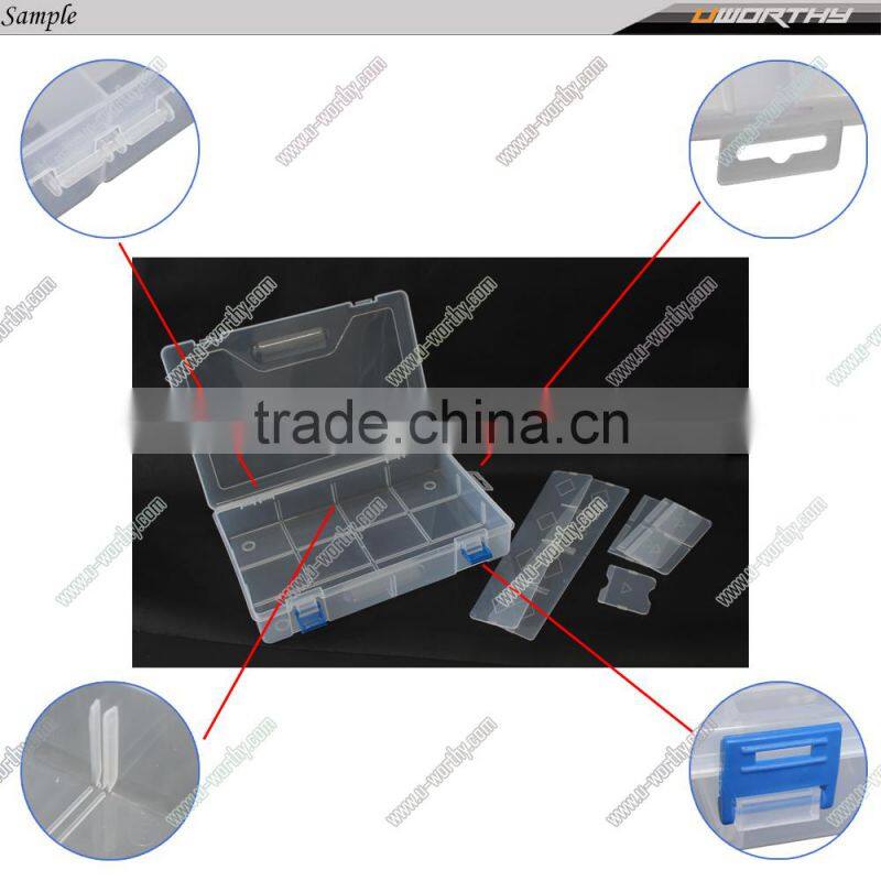 15 Compartments Hard Plastic Transparent Jewelry Storage Box Organizer with Removable Dividers