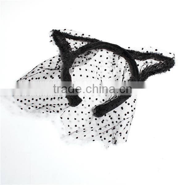 Polyester Headband Cat's Ears Black