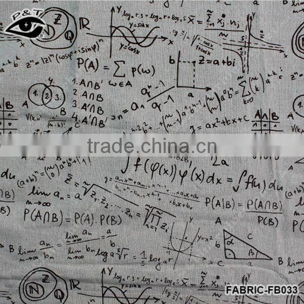 1.50m Preppy Style Formula & Equation Pattern Linen/Cotton Canvas Fabric Zakka Patchwork Fabric