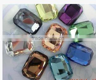 octagonal 13*18mm octagon flat back smooth jewelry glass stones
