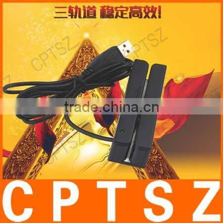 Mini three track magnetic stripe card reader usb card reader full (USB)