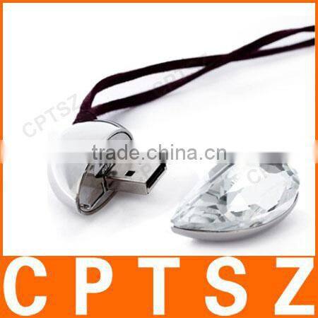 Crystal Heart-Shape Flash Memory Stick Pen Drive, Valentines Gift