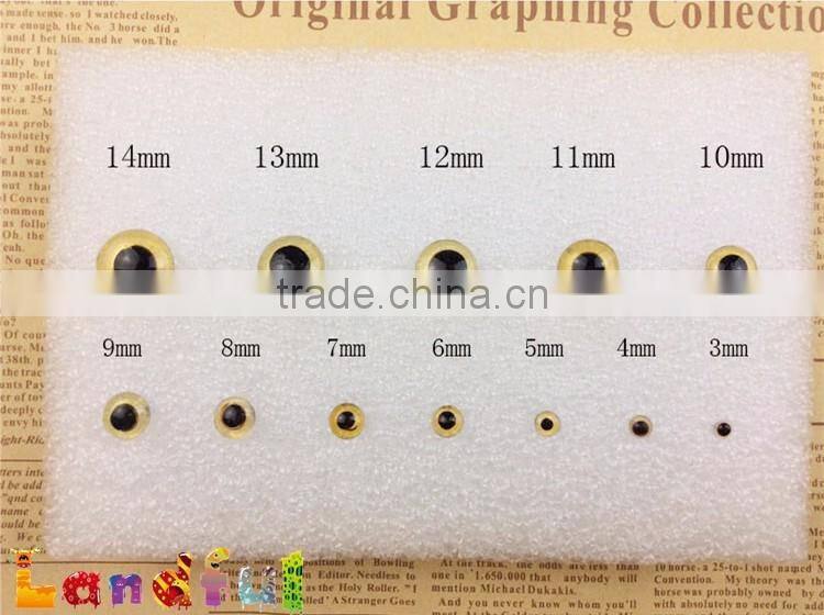 12mm Wool Needle Felted Animal Doll Black Tea Toy Glass Eyes