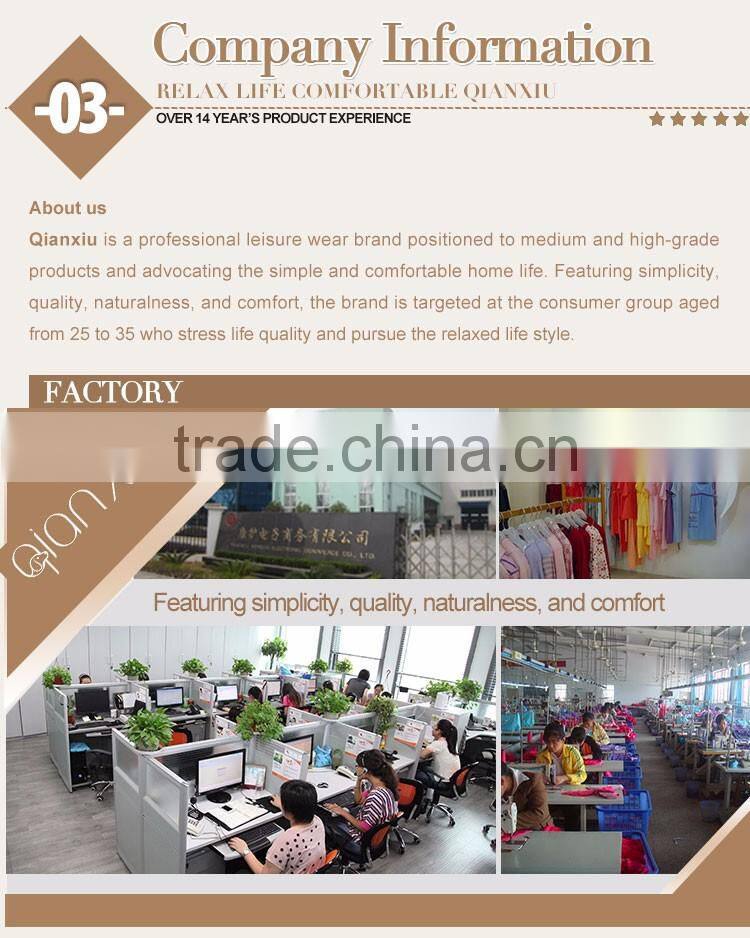 Super Grade Qianxiu Wholesale Long Sleeve Couples Home Suit Buttons Down Women Thermal Pajamas