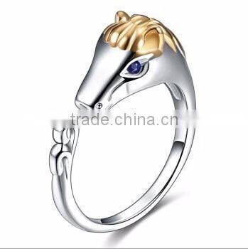 Old Chinese"Chinese Twelve Zodiac" Silver The Twelve Animal of Year Knuckle Open End Ring