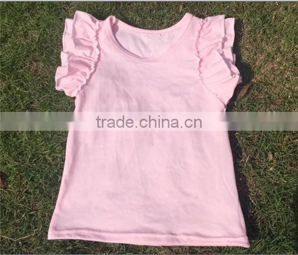 Latest easing solid color girl dresses kids ruffle raglan sets girls sleeveless boutique girl clothing